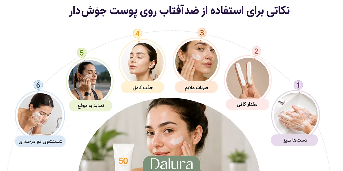 استفاده از ضدآفتاب روی پوست جوشدار