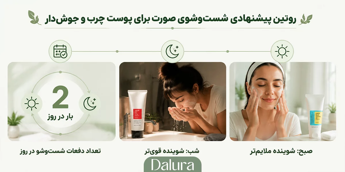 روتین پیشنهادی شست‌وشوی صورت