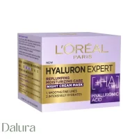 کرم لورال هیالورون آبرسان و ضدچروک شب Hyaluron Expert Loreal